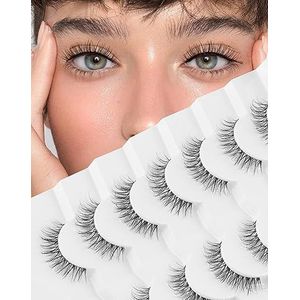 Dramatische lange dikke faux nerts wimpers pack pluizige 3D volume oog nep wimpers 7 paar volledige gekruiste grote wimpers pack DJ-31