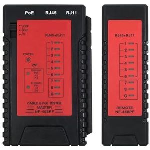 NF-468PF Netwerkkabeltester Poe-tester RJ11 RJ45-kabelcontinuïteitstest Professionele draadzoeker Netwerkgereedschappen