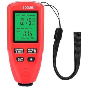 Laagdiktemeter 0-2000UM Autolaagdiktemeter Draagbare autolakmeter for auto's Autovoertuig Met automatische kalibratie(Red 300MINI)