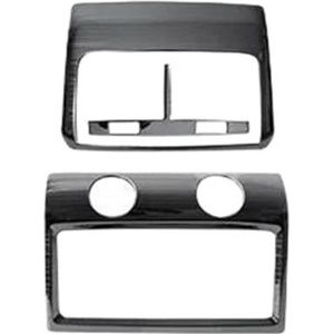 Interieurstrips Sierlijst Decoratie Rvs Achter Airconditioner Vents Frame Decoratie Cover Trim Voor Audi Q7 2008-2015 Auto Styling Interieur Accessoires(Color:Zwart)
