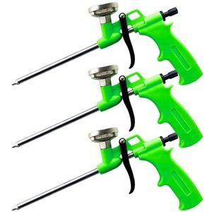 BAIFULAI 3 stuks schuimpistool, PU-pistoolschuim, bouwschuimpistool van metaal, professioneel doseerpistool met kunststof handgreep, voor professionele doe-het-zelvers voor het afdichten en afdichten