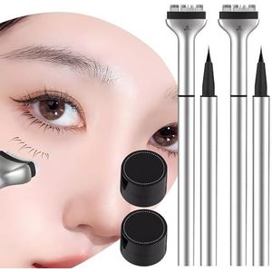 Lower Lash Stamp, 2024 Nieuwe Lower Lash Stamp Met Inkt, Lower Lashes Extensions Stempels, Eyeliner Stamps Tool Voor Onderste Wimpers, Oogmake-up Tool Natuurlijke Look Voor Make-up Beginners,2Black