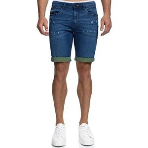 INDICODE Heren INZalento Jeans Shorts | Jeans korte broek met 4 zakken Dark Blue M
