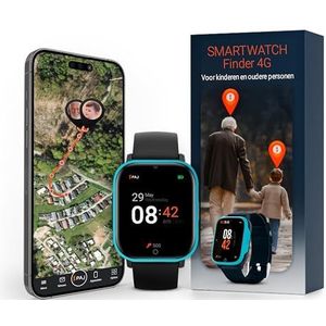 PAJ SMARTWATCH Finder 4G - GPS Tracker, SOS alarm, camera, spraakberichten, realtime lokalisatie, waterdicht, eenvoudige bediening, veiligheid, horloge voor kinderen, senioren, dementie - Blauw