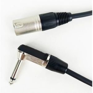 3Pin Mannelijke XLR naar 1/4 (6.35mm) TS Hoek Mono Mannelijke Jack Ongebalanceerde Microfoon Kabel Mic Koord for Dynamische Microfoon 0.3M-15M (Color : Silver, Size : 8m)