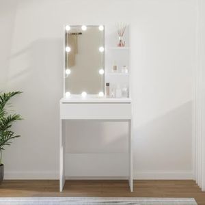 FSJIELW Huis & Tuin-Kaptafel met LED Wit 60x40x140 cm-Meubelkeuze