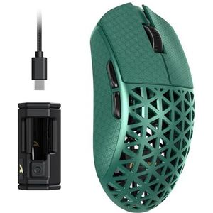 ATTACK SHARK R5 Ultra Koolstofvezel Hyperspeed Draadloze Gamingmuis, 39g Ultralichte Muizen Met Griptape, 2,4G/BT/USB-C, PixArt PAW3950MAX-Sensor, 8KHz Draadloze Pollingsnelheid, 42KDPI,Win/Mac-Groen