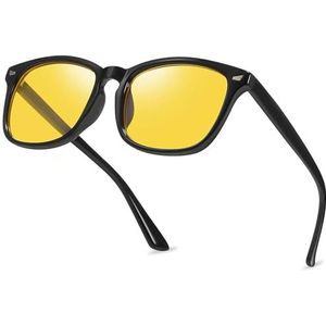 Musivon Nachtzichtbril, gepolariseerd, nachtzicht, voor autorijden, voor dames en heren, Geel