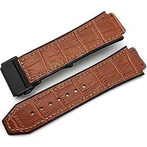 INSTR 20mm 22mm 25mm 28mm Koeienhuid Rubber Horlogeband Fit Voor Hublot big band Horloge Band sport Kalfsleer Armbanden (Color : 52, Size : 25mm)