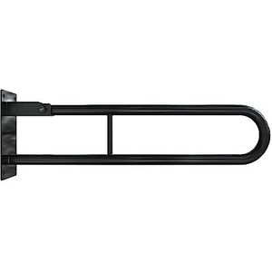 Aquabad® inklapbare stalen wandsteun handgreep in zwart, 60 cm