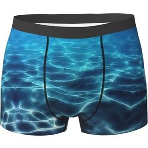 EdWal Blauw Deep Ocean print heren atletisch ondergoed, heren ondergoed, boxerslip, zacht ondergoed, Zwart, XXL