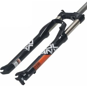 GEIRONV 26/27,5/29 Inch Mountainbike-verende Vorken, Aluminiumlegering 105 Mm Veerwegschijfrem 9 Mm As Handmatige Vergrendeling 1-1/8"" Mechanische Vork(Balck-Orange,29inch)