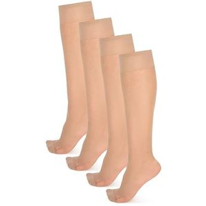 NOQ Transparante matte dunne sokken voor dames meisjes knielengte sokken elegante stijl damessokken comfortabele 15 den dikte ideaal voor hoge hakken BOX4, AARD, One size