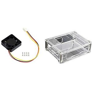 Waveshare Acrylic Clear Case with Dedicated DC 5V-12V Cooling Fan 3PIN Reverse-proof Connector for NVIDIA Jetson Nano Developer Kit