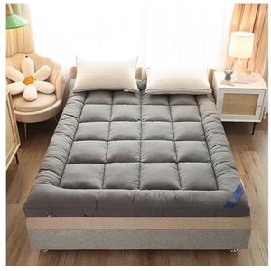 Quilted Fitted Mattress Pad,Thickened Futon Mattress,Cotton Extra Thick Mattress Topper,Soft and Breathable Top,Fold able Suitable,for Home Student Dormitories Mattress Pads(Gray,150*200cm/59*78.7in)