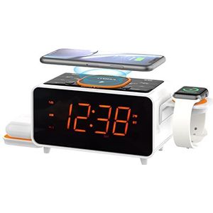 iTOMA CKS209 - Wekkerradio - Digitale FM-radio - Bluetooth-luidspreker - Dubbele Draadloze Oplaadfunctie