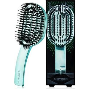 MOYOKO Ontwarrende haarborstel, geventileerde ontklitterborstel voor fijn, golvend, steil, krullend haar, dik haar, anti-trek ontwarrende borstel, ergonomisch ontwerp, voor vrouwen, mannen, kinderen,