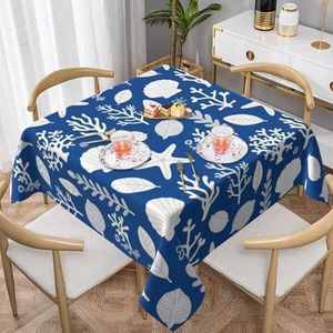 Zelinge Mariene Patroon Blauw Tafelkleed Vierkante 54 ""X54"" Tafelkleed voor Vierkante Of Ronde Tafels Tafelbekleding