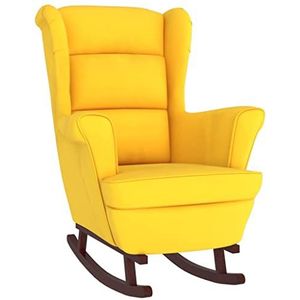 vidaXL Schommelstoel voor schommel, zitting, woonkamer, meubels, ontspanning, rubber, fluweel, geel
