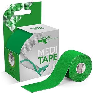 Medi Tape (groen) voor sport en dagelijks gebruik (5 m) - kinesiologie tape latexvrij met 150% elasticiteit - ademend en waterdicht Physio & Kinesio Tape - sporttape