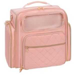 Multi-space nagel gereedschapskist, draagtas, nagellak opbergzakken, grote capaciteit nagellak fles opbergdoos voor nagelbenodigdheden (roze)