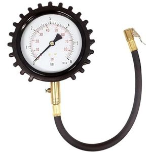 Bandenspanningsmeter - 4 Inch - Analoge Manometer - 87 PSI - 140 PSI - 200 PSI - Clip On Air Chuck