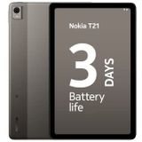 Nokia T21 Android 12 WiFi tablet met 10,36 inch scherm, 4/64 GB geheugen, IP52-certificering, 18 W snel opladen, 3 dagen batterijduur, grijs
