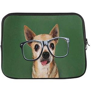 Laptophoes chihuahua laptoptas duurzaam met rits laptophoes, voor laptopcomputer, notebook, 15 inch