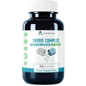 Alzuro Labs Thyro Complex met Natuurlijk Jodium | 90 Vegan Capsules | Hooggedoseerde Schildklier Ondersteuning | Onafhankelijk Getest | GMP | Glutenvrij & GMO-vrij