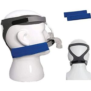 CPAP-slaapapneumaskerriem - CPAP-hoofddeksel Compatibel met Resmed CPAP-masker en Respironics slaapapneumasker met 2 bevestigingspunten (masker niet inbegrepen)