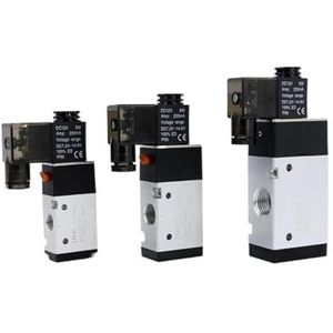 YPEZASDLW 1 stuk 3V210-08 pneumatisch magneetventiel, twee-positie-driewegs-220-spoel-24V elektronicaventiel (zwart, 3V310-10)
