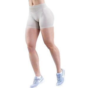 Yoga Shorts Naadloze Scrunch Bum Training Gym Shorts Booty High Stretch Running Shorts -Feather Beige-S