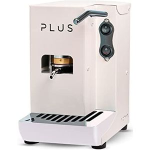 La Bevanda Del Re Koffiezetapparaat AROMA PLUS, 30 ESE wafels 44 mm, inclusief, koffiezetapparaat ESE 44 mm, handmatige espressomachine, kleur wit/staal, klein en compact, 5 kg
