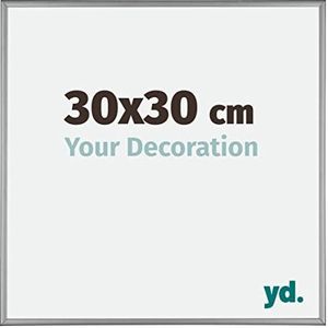 Your Decoration - Fotolijst 30x30 cm - Aluminium Fotolijst met Acrylglas - Ontspiegeld Glas - Uitstekende Kwaliteit - Platina - Kent,