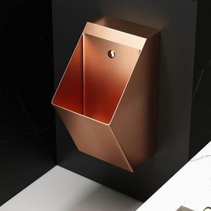 Wandurinoir, commercieel doorspoelurinoir for heren, huishoudelijk geïntegreerd inductie urinoir for heren, badkamer, hoogspoeltoilet, urine-omleider for openbare plaatsen (Color : Rosegold, Size :