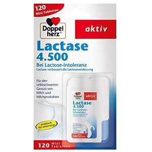 Doppelherz Lactase 4.500 – voedingssupplementen bij lactose-intolerantie in praktische klikdispenser – 1 x 120 tabletten