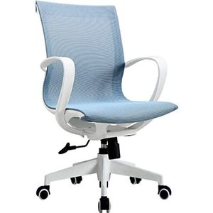 Werkstoel Bureaustoel Directiestoel Bureaustoel Taakstoel Ergonomische Bureaustoel Verstelbare Hoogte Draaistoel Zittend Comfortabele Computerstoel Bureaustoelen Computer Stoel (Color : Blue)