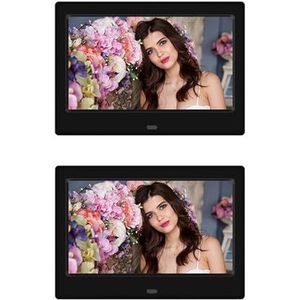 7 Inch Scherm HD Digitale Fotolijst Elektronische Album Volwaardige Fotospeler Eenvoudig Delen Momenten(2PCS Black)