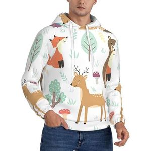 Jkkghll Dierenprint Mannen Hooded Warme Lichtgewicht Trui Voor Winter Herfst En Lente Casual Wear, Zwart, XS