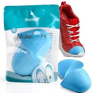 Shoolex Schoenvuller voegt traagschuim teenvuller in om grote schoen fit te maken, Blauw, (X Large) 2 sizes bigger shoe.