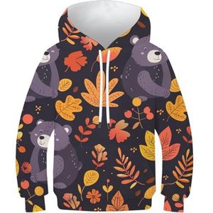 ZWABFOFYV 3D Gedrukt Beer Athleisure Hoodie Sweatshirt Trui Mannen/Vrouwen met Zakken Kleding voor Tieners 9-11Y, Style-4, 9-11 jaar