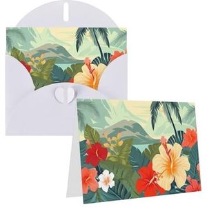 NONHAI Wenskaarten met enveloppen Thinking of You Card zomer Hawaiiaanse blanco notitiekaart alle gelegenheden wenskaarten voor verjaardag, babyshower, felicitaties bruiloft bedankkaart