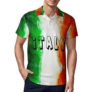 Vintage Italië vlag mannen golf polo shirt zomer korte mouw T-shirt casual sneldrogende T-shirts 4XL