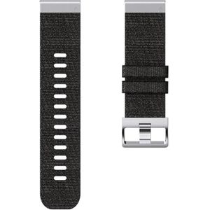 22 26 mm fit for Garmin Fenix7xpro snelsluiting nylon band geschikt for Fenix5/5X/5XPlus/6/6X/6XPro/7/7X/3/3HR horlogeband Tactix7 armband (Color : Black silver buckle, Size : Forerunner 935 945)