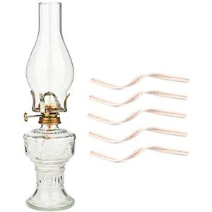 amanigo Olielamp glas, petroleumlantaarn - 33 cm hoogte, lamplicht, klassieke olielamp voor gebruik binnenshuis