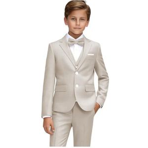 Formele Pak - Beige - 3-delige - Slim Fit - Smokingpakken voor Kinderen