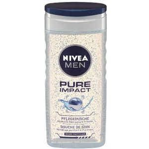 Nivea Men Pure Impact verzorgende douchegel For Men, verpakking van 2 stuks (2 x 250 ml)