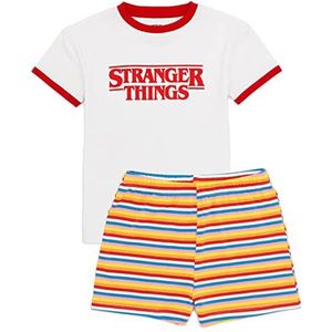 Stranger Things Kids Korte Pyjama | Girls Max Character Outfit Gestreepte Shorts Wit T-Shirt Pjs Set | Netflix-serie merchandise