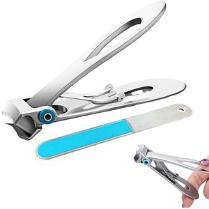 Nagelknipper met brede kaak voor dikke nagels, zware teennagel en vingernagelknipper, snijder voor senioren, mannen en vrouwen, professionele manicure-pedicure-set met nagelvijl, opbergdoos en zakje