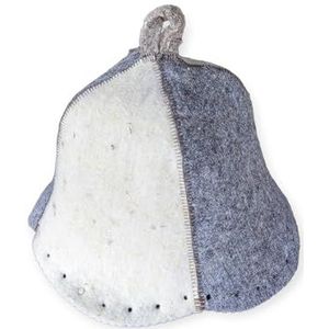 Handgemaakte ademende professionele hittebestendige hoed voor ultiem comfort in sauna, banya, laznya, bad, spa. 100% natuurlijke wol vilt Russische Banya Cap, Wit, M